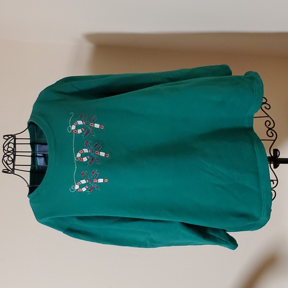 Green Candy Cane Christmas Sweatshirt size 2X